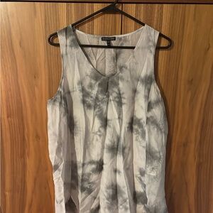 Eileen Fisher Gray Tie-Dye Tank Top